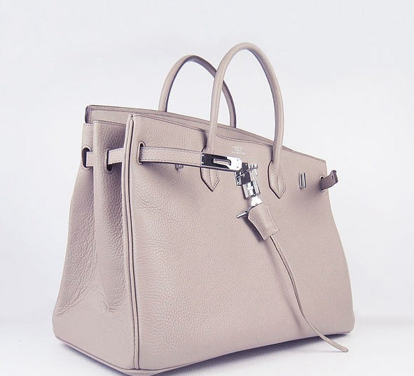 Luxury Hermes Birkin 35cm Togo Leather Handbags 6099 Grey Silver