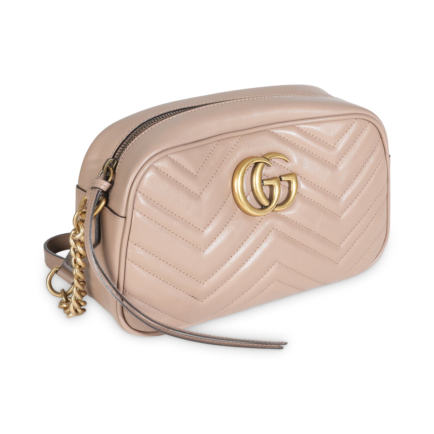 Luxury Gucci Trending 2025 Porcelain Rose Matelasse Calfskin Small GG Marmont Shoulder Bag