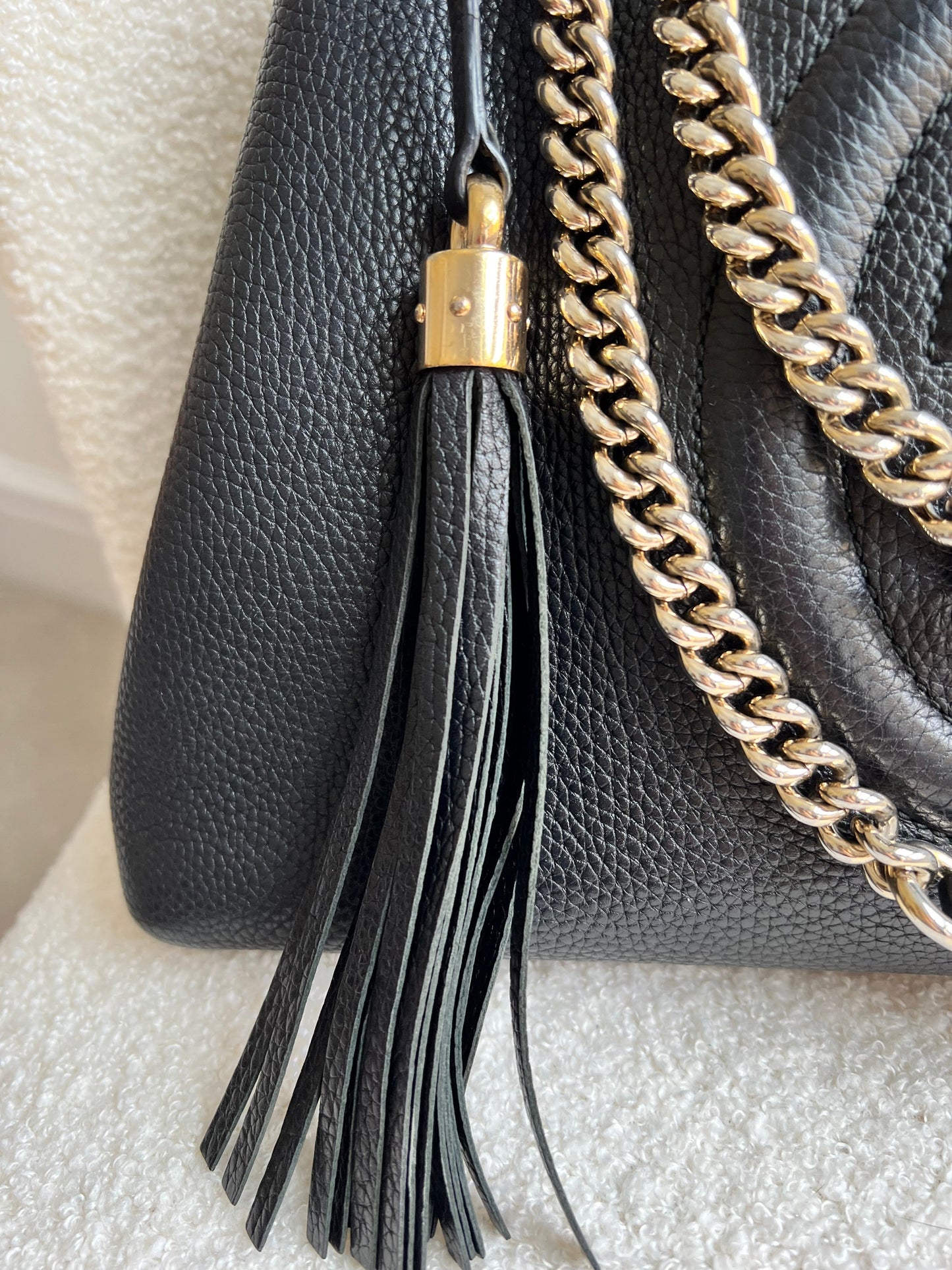 Luxury Gucci Trending 2025 Black Soho Chain Tote