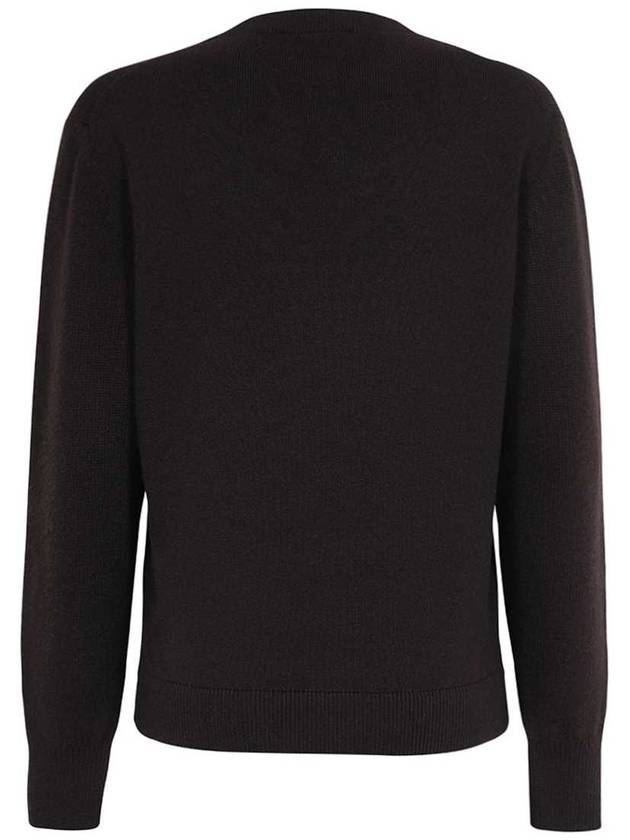 Luxury Fendi Crew Neck Knit Top Brown
