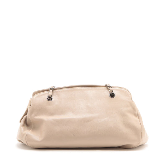 Chanel Coco Caviar S Chain Shoulder Bag Beige Gummetal G 13th