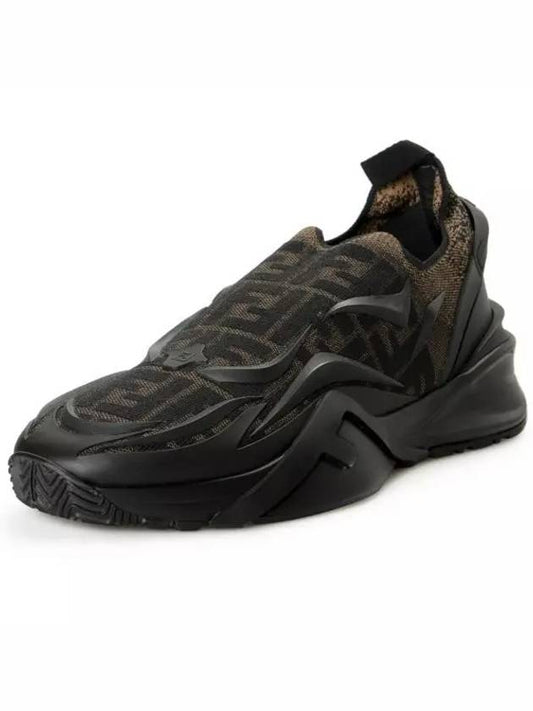 Luxury Fendi Flow Low Top Sneakers Black Brown