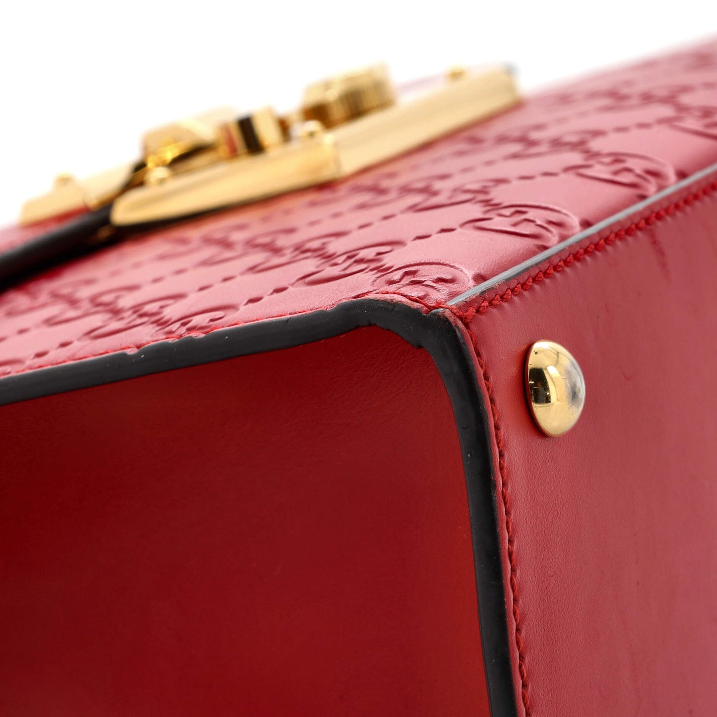 Padlock Top Handle Bag Guccissima Leather Small