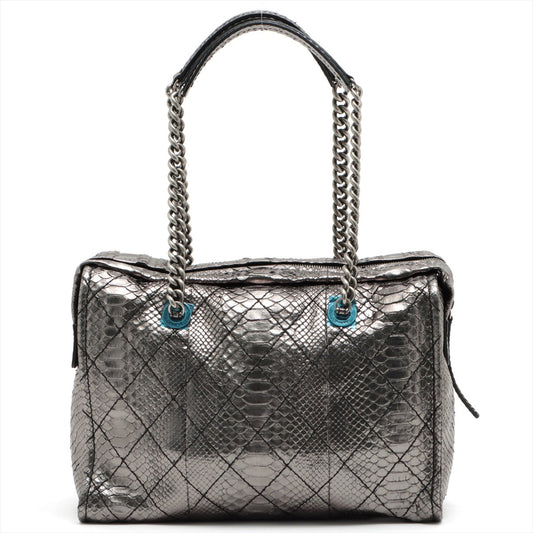 Chanel Coco Charm Pearson Chain Shoulder Bag Silver Silver 17th