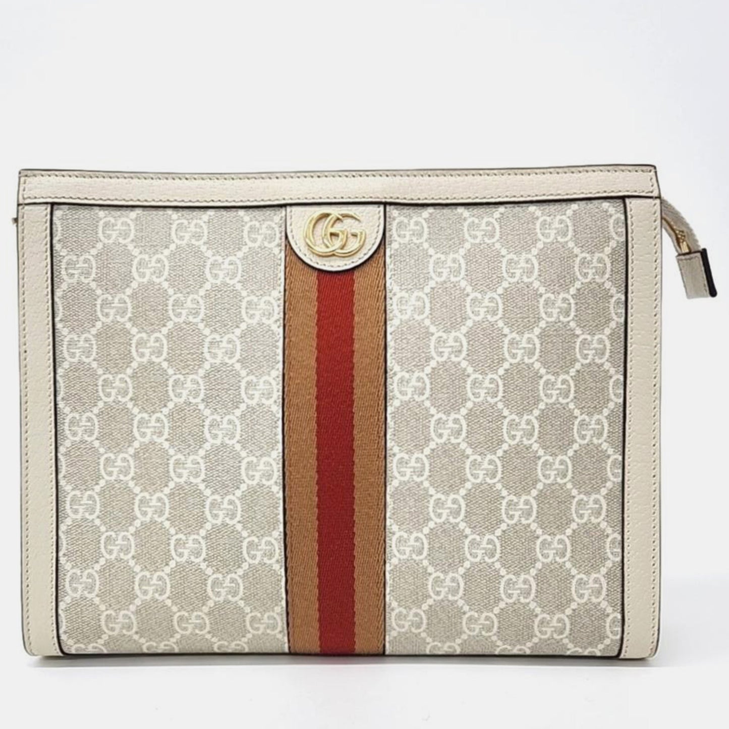 Luxury Gucci Trending 2025 White leather Ophidia Clutch