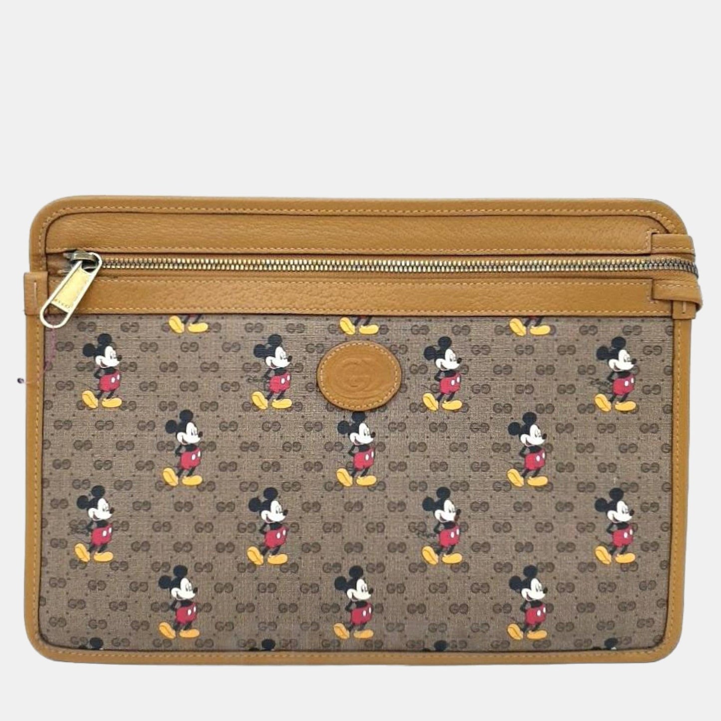 Luxury Gucci Trending 2025 Brown GG Canvas Disney Clutch Bag