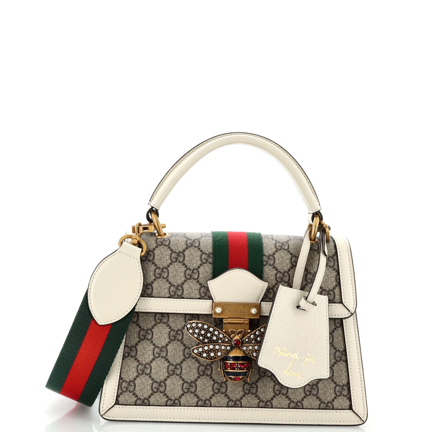 Luxury Gucci Trending 2025 Queen Margaret Top Handle Bag GG Coated Canvas Small