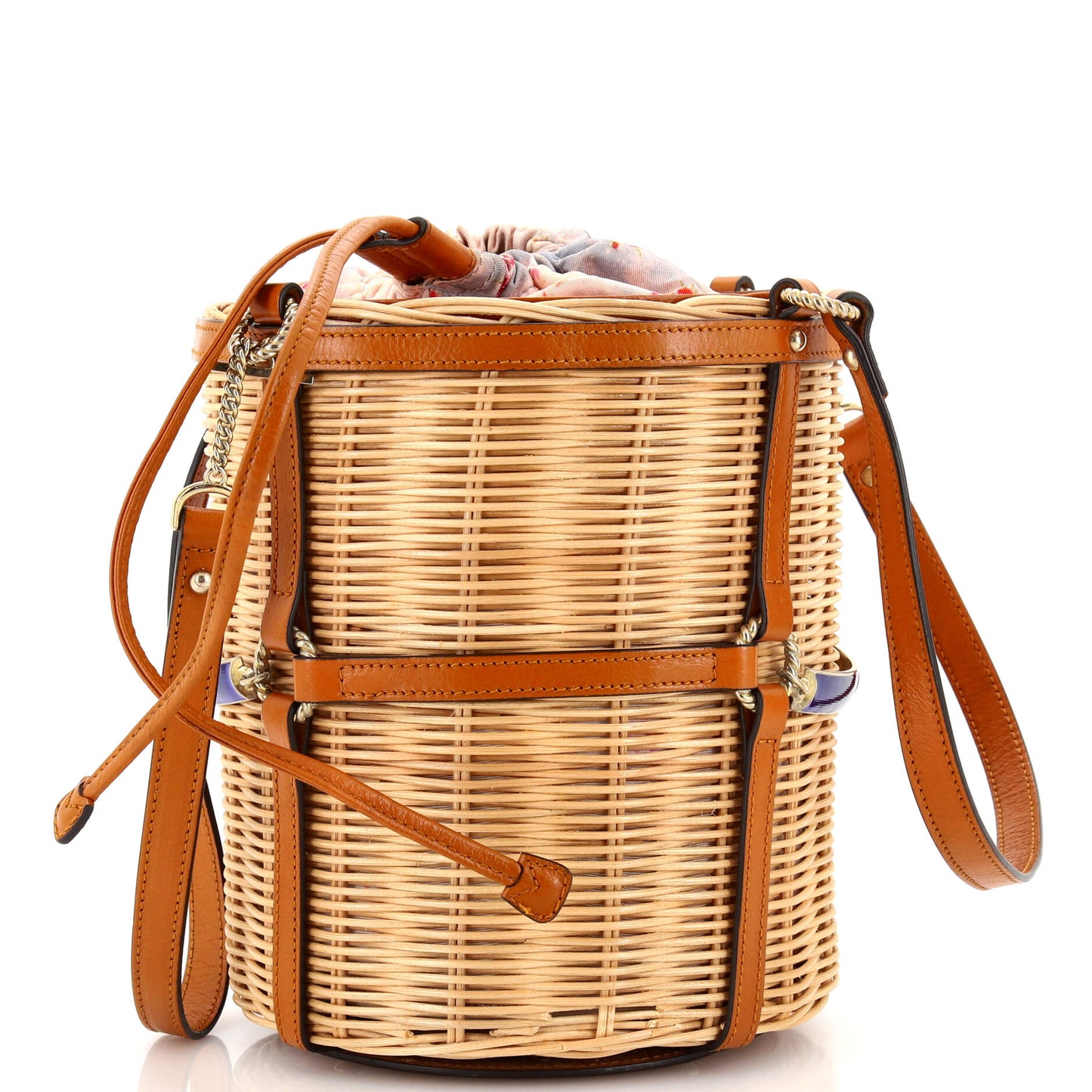 Luxury Gucci Trending 2025 Cestino Bucket Bag Wicker Small