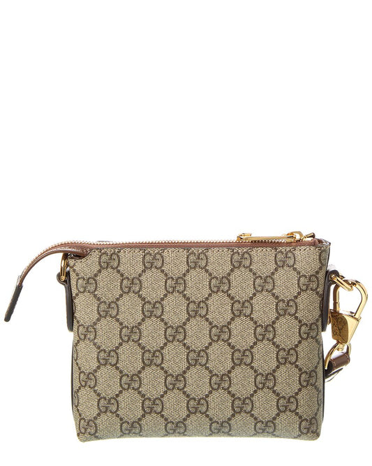 Luxury Gucci Trending 2025 Interlocking G GG Supreme Canvas & Leather Shoulder Bag
