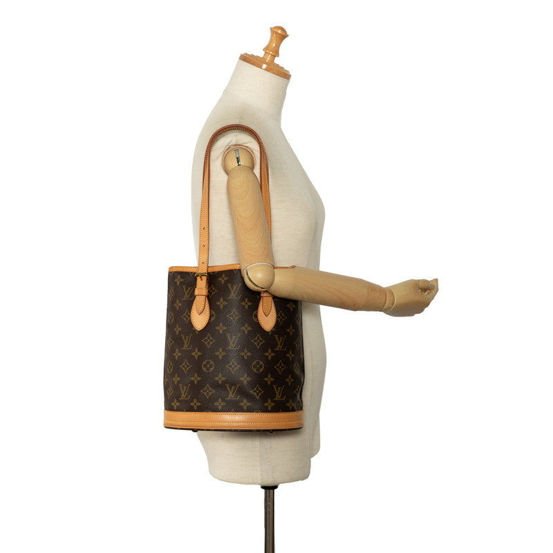 Louis Vuitton Monogram Potch Bucket PM Torch Bag M42238 Brown PVC Leather Louis Vuitton
