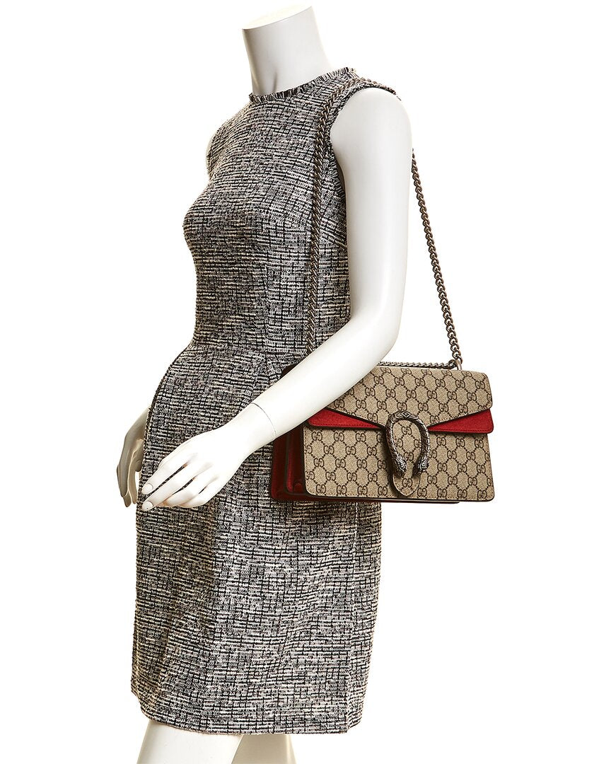 Luxury Gucci Trending 2025 Dionysus Small GG Supreme Canvas & Suede Shoulder Bag