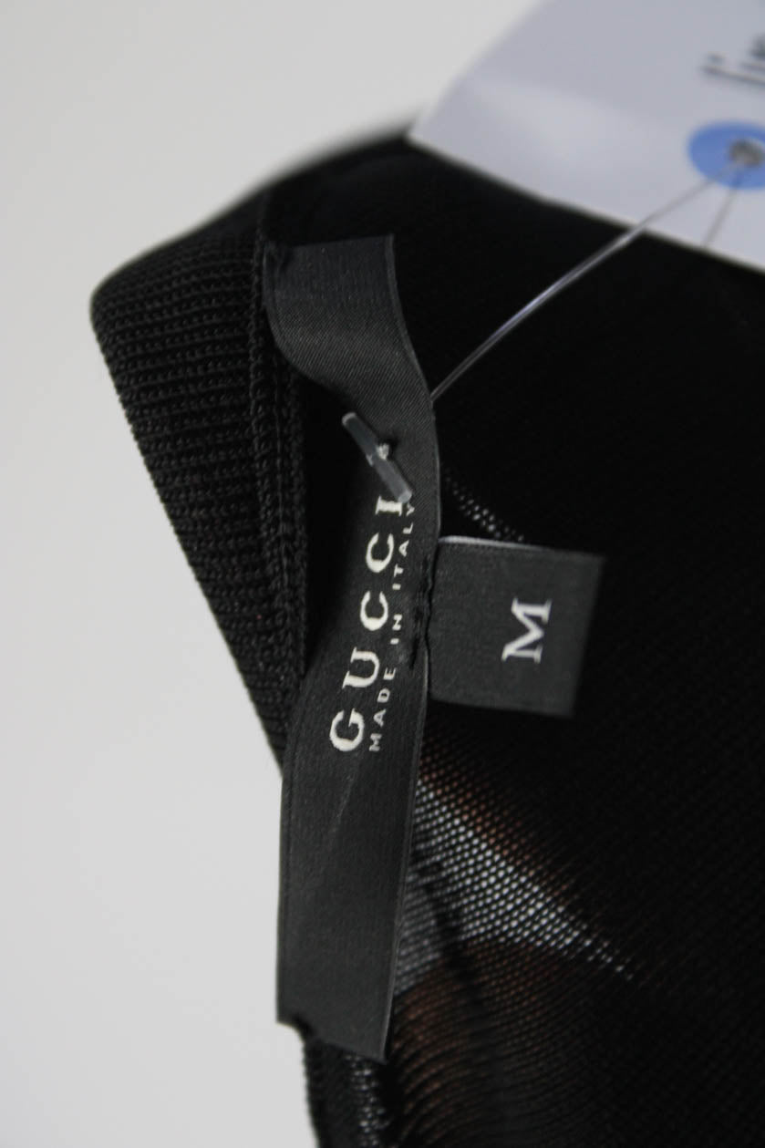 Gucci Womens Knit Surplice V Neck Tank Top Blouse Black