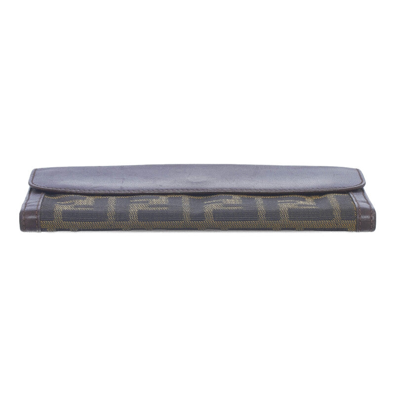 Luxury FendiZucca Canvas & Leather Bifold Long Wallet - '10s