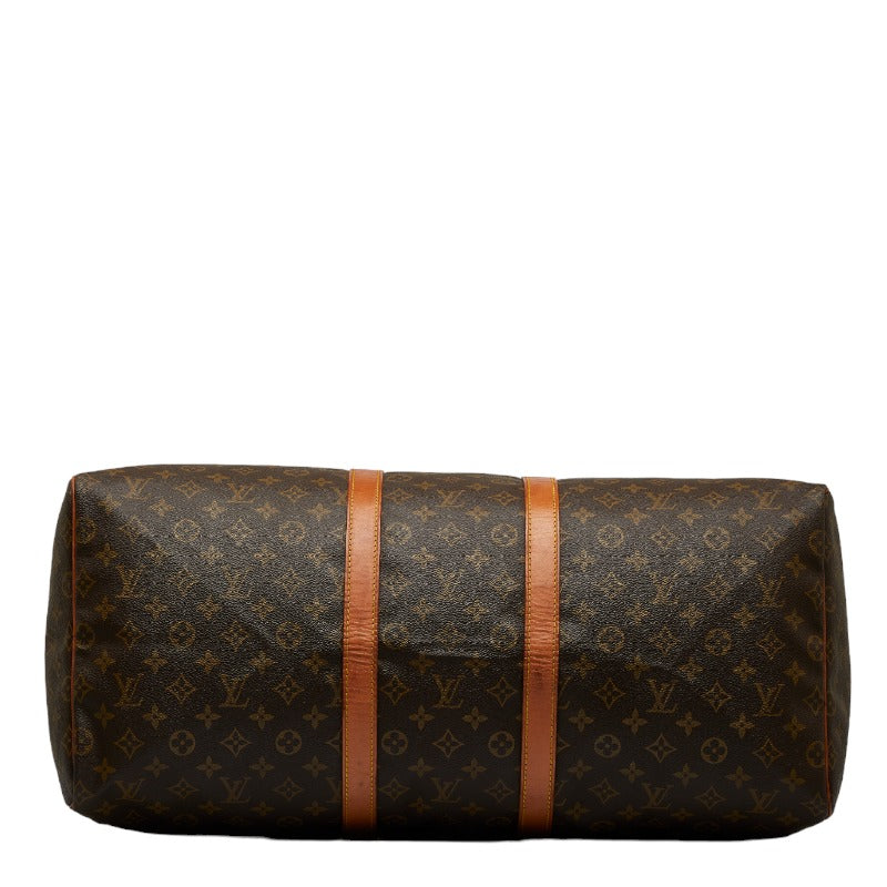 Louis Vuitton Monogram Keepall 55 Boston Bag Travel Bag M41424 Brown PVC Leather Louis Vuitton