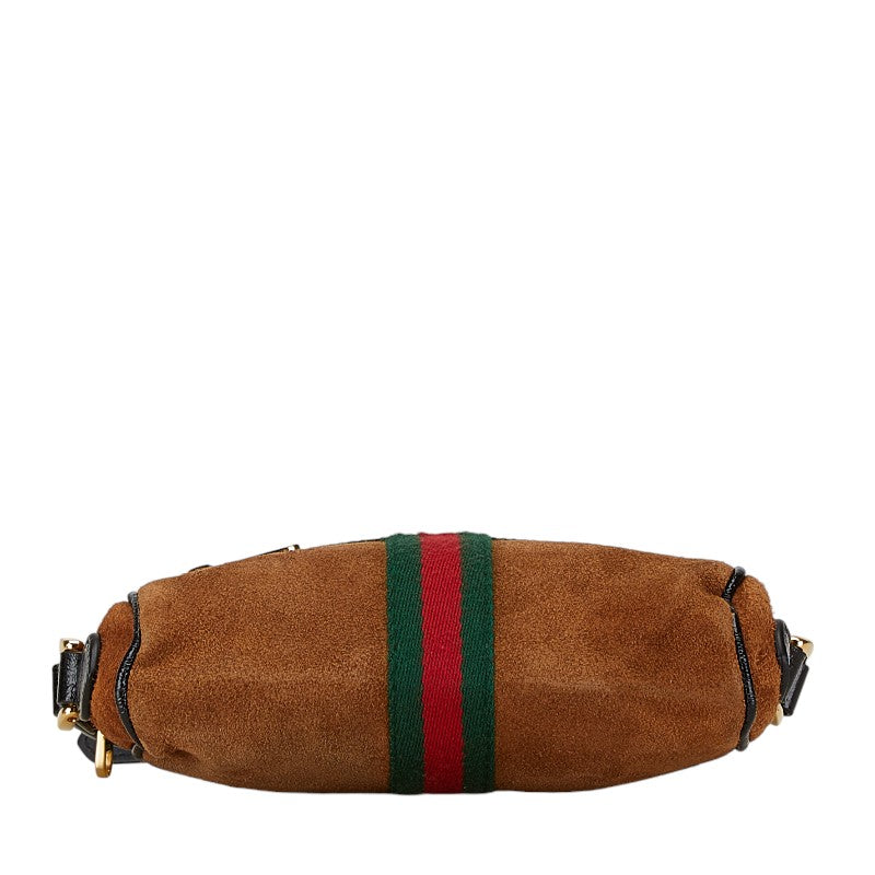 Luxury Gucci Trending 2025 Ophidia Suede Patent Leather Shoulder Bag