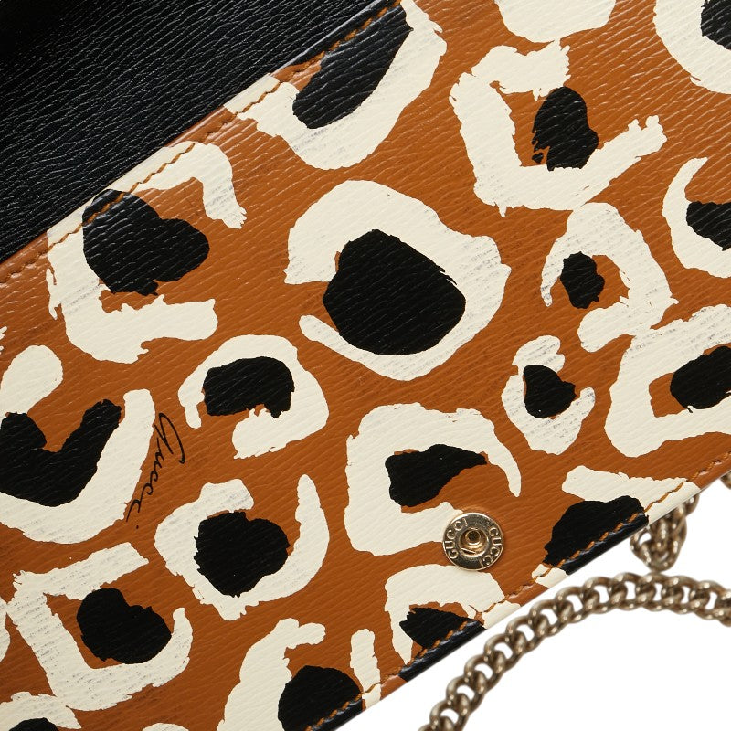 Luxury Gucci Trending 2025 Leopard Chain Wallet Shoulder Bag