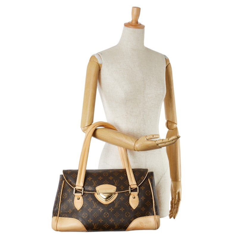 Louis Vuitton Beverly GM Handbag Brown PVC Leather