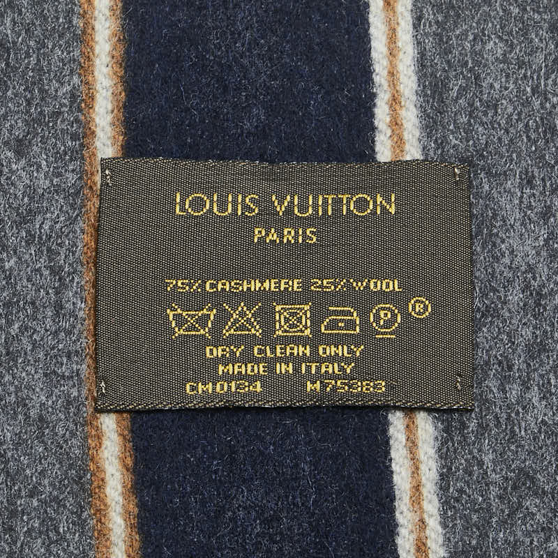 Louis Vuitton Cashmere Wool Edinburgh Stripe Scarf M75383