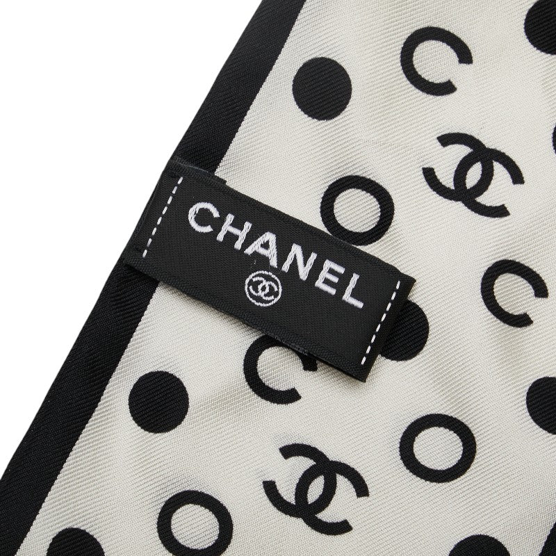 Chanel Silk Polka Dot Scarf Scrunchie Set