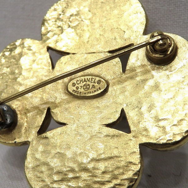 Chanel Coco Mark Stone Brooch 97A Gold
