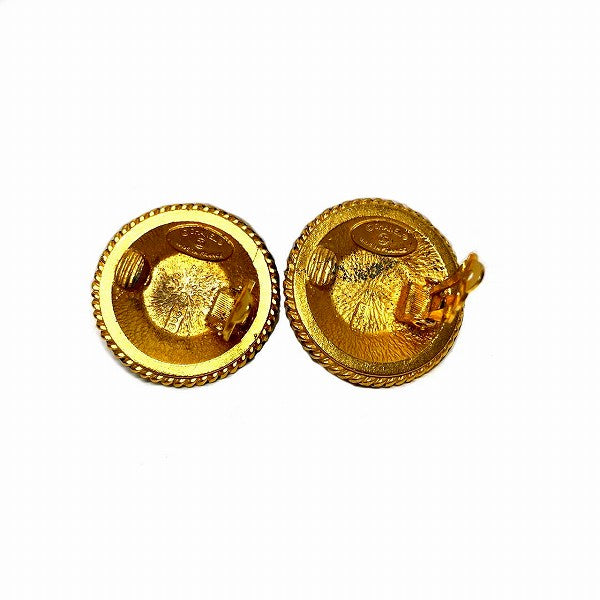 Chanel Gold Faux Pearl Rhinestone Earrings