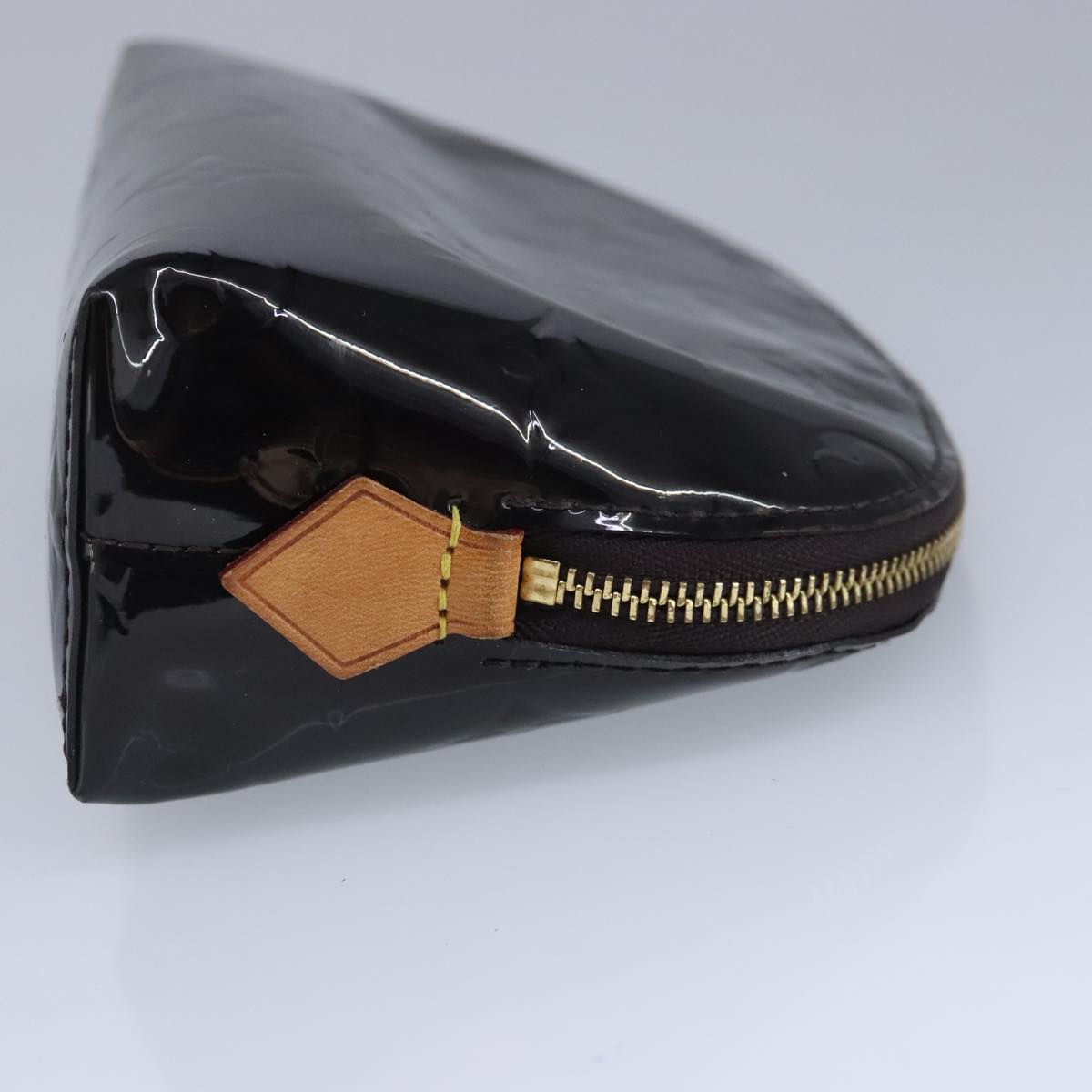 LOUIS VUITTON Vernis Pochette Cosmetic Pouch Amarante M91495 LV 100412