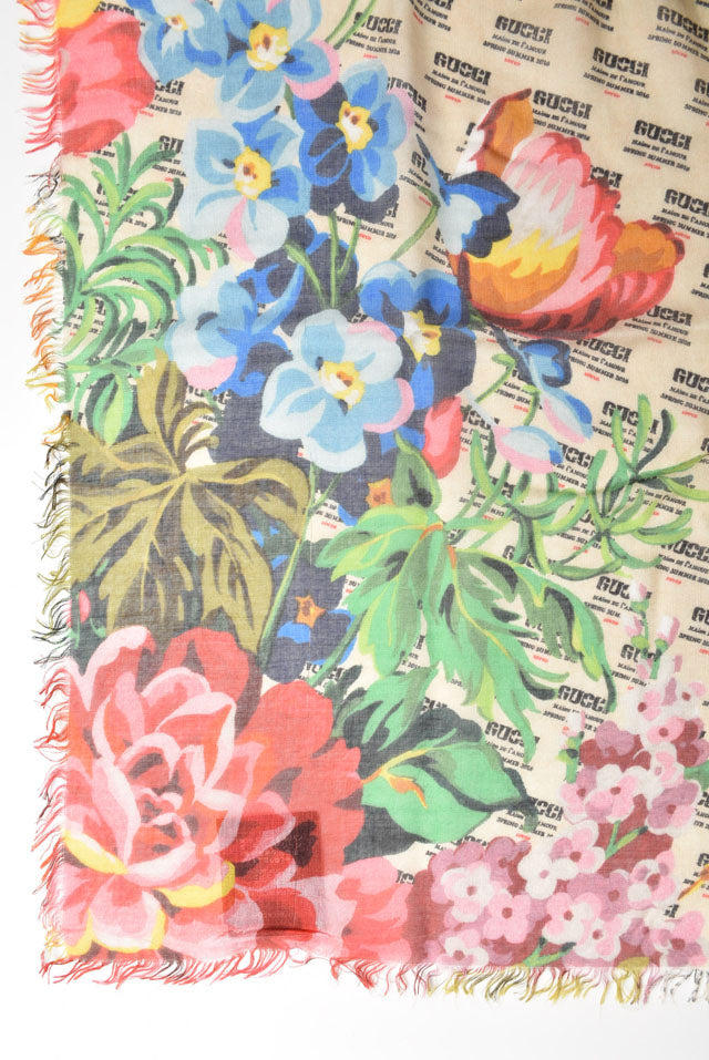 Luxury Gucci Trending 2025 Silk Twill Scarf Shawl Flower Motif