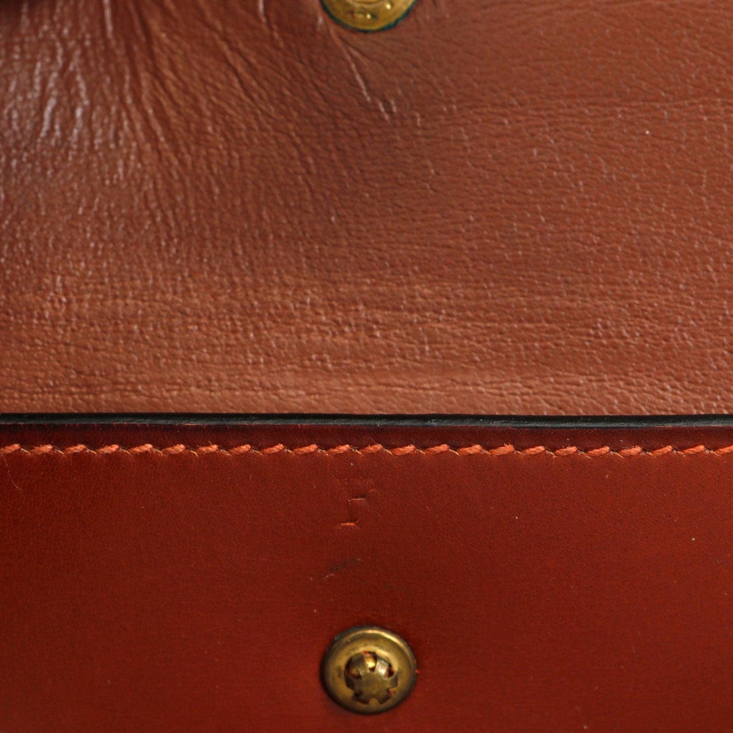 Luxury Hermes Box Calf Rust Lydia Bag w. Gold Hardware