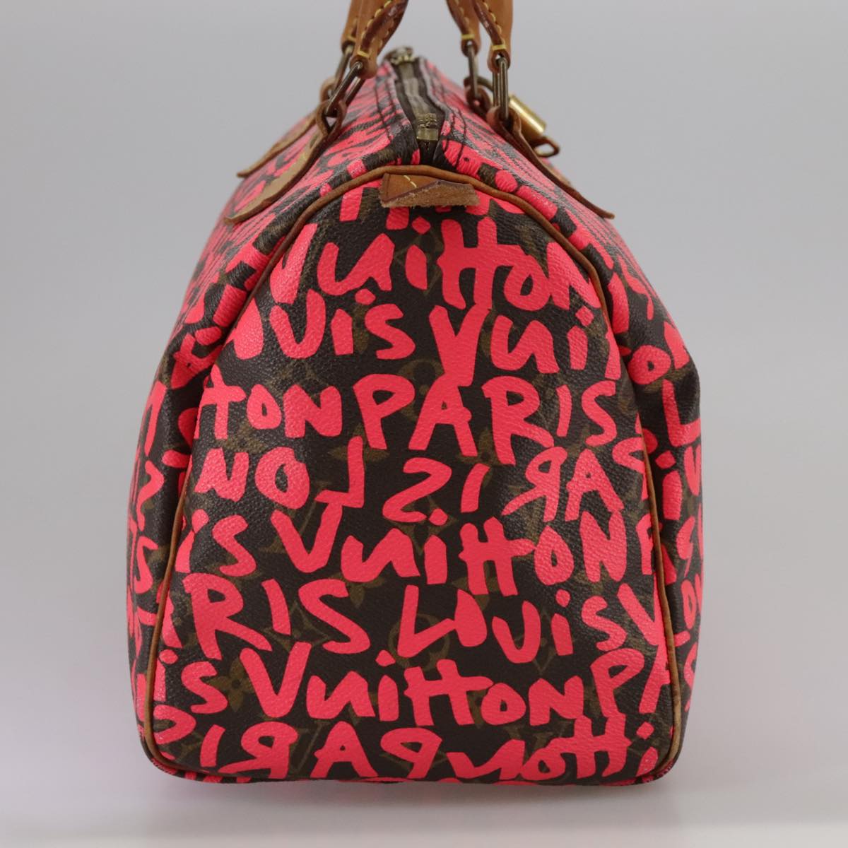 LOUIS VUITTON Monogram Graffiti Speedy 30 Hand Bag Pink M93704 LV 105427A