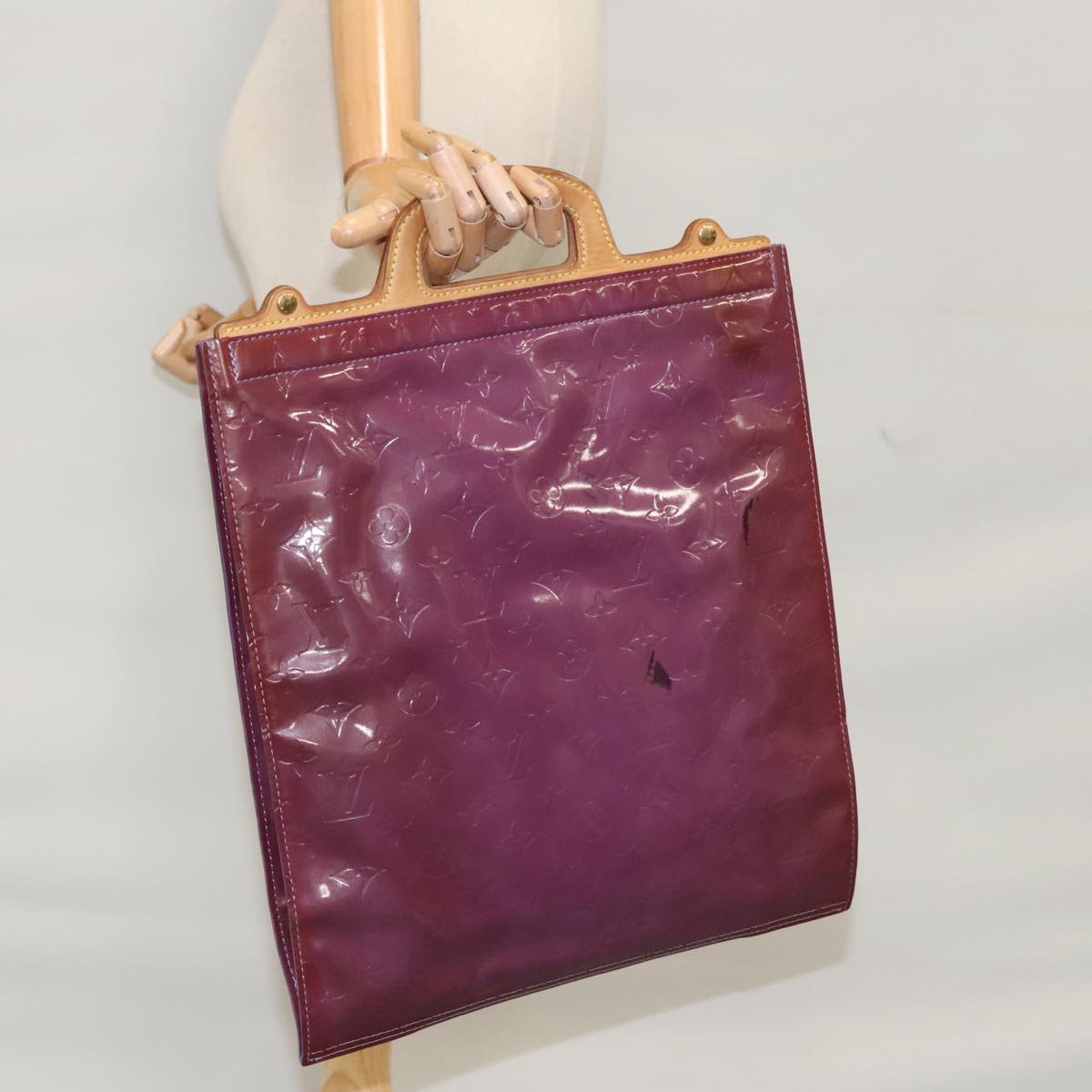 LOUIS VUITTON Monogram Vernis Stanton Tote Bag Purple Viole M91079 105668