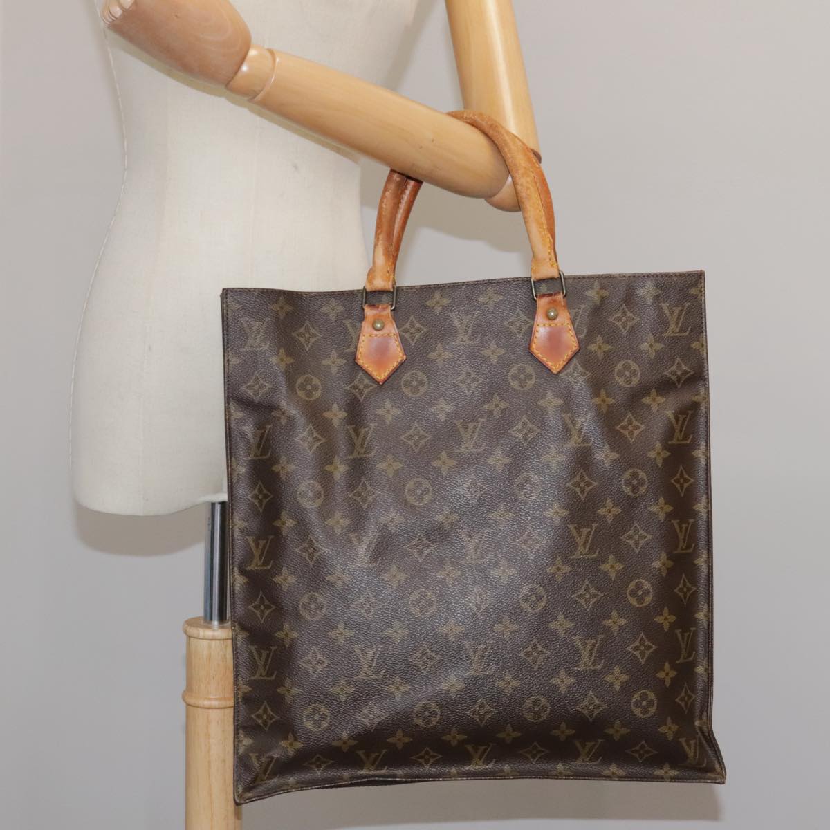 LOUIS VUITTON Monogram Sac Plat Hand Bag M51140 LV 106945