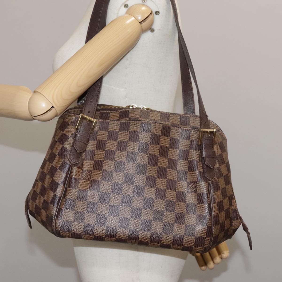 LOUIS VUITTON Damier Ebene Belem MM Shoulder Bag N51174 LV 107747