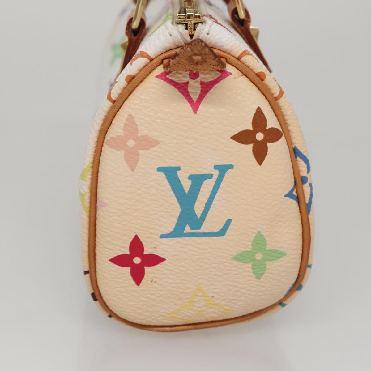 LOUIS VUITTON Monogram Multicolor Mini Speedy Hand Bag White M92645 107860