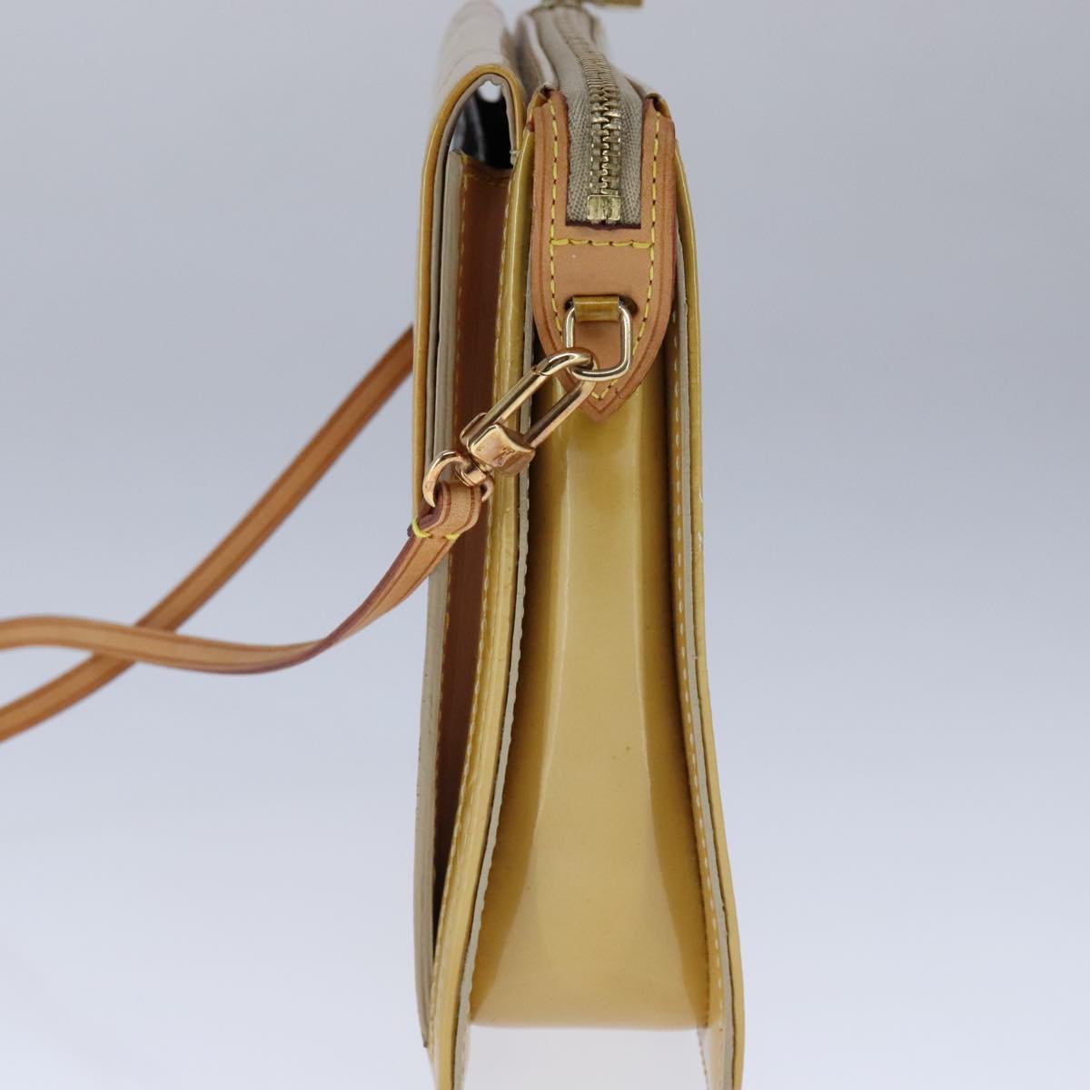 LOUIS VUITTON Monogram Vernis Motto Accessory Pouch Beige M91136 LV 107950