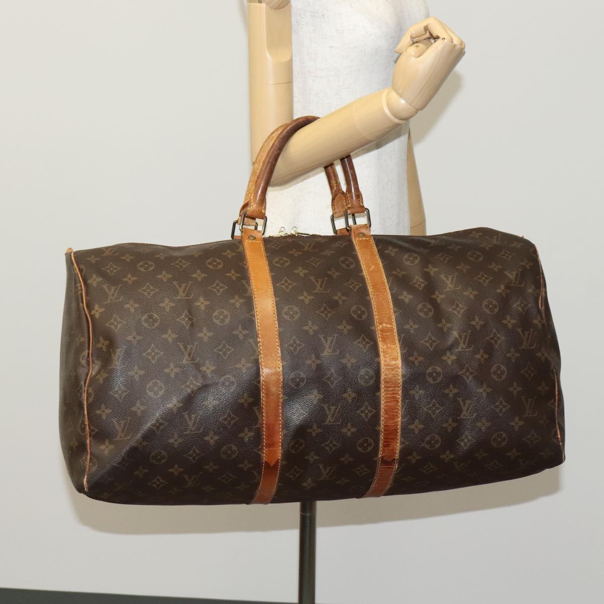 LOUIS VUITTON Monogram Keepall 55 Boston Bag M41424 LV 109039