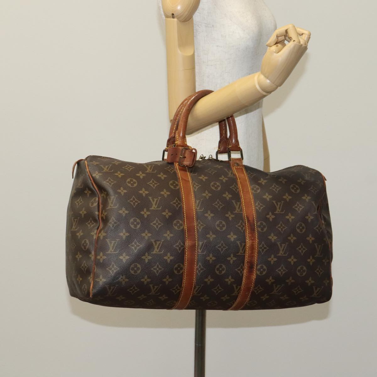 LOUIS VUITTON Monogram Keepall 45 Boston Bag M41428 LV 109398