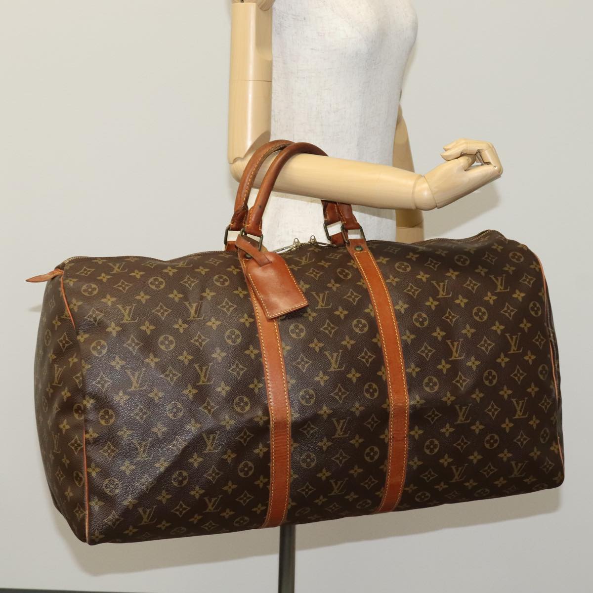 LOUIS VUITTON Monogram Keepall 60 Boston Bag M41422 LV 109835
