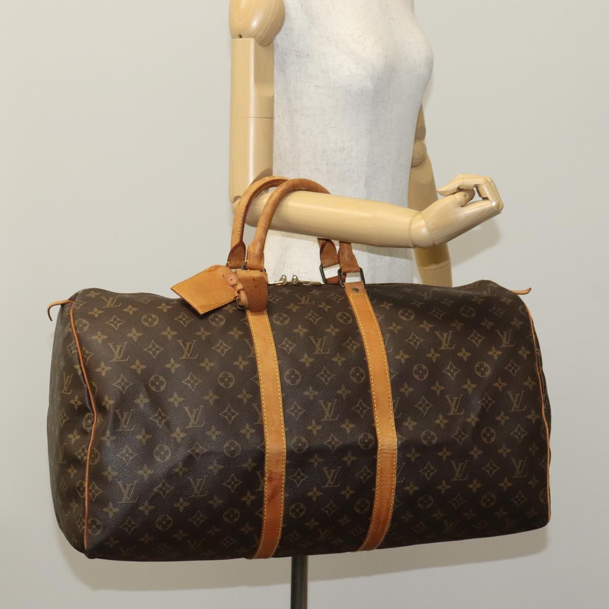 LOUIS VUITTON Monogram Keepall 55 Boston Bag M41424 LV 109916