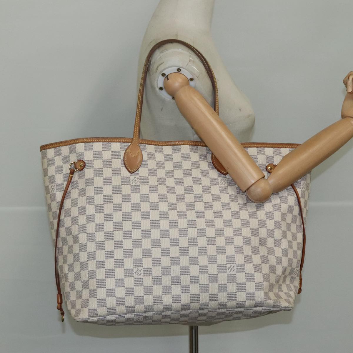 LOUIS VUITTON Damier Azur Neverfull GM Tote Bag N41360 LV 109923