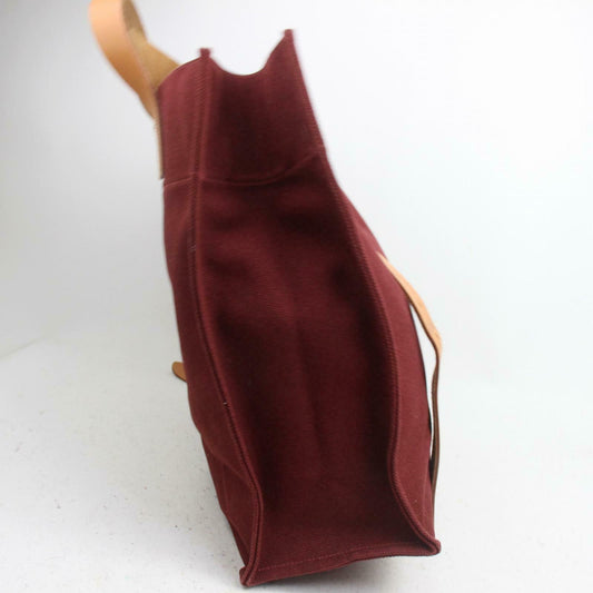 Luxury Hermes Tote Bag Etriviere Bordeaux Canvas (SHC1-16028)
