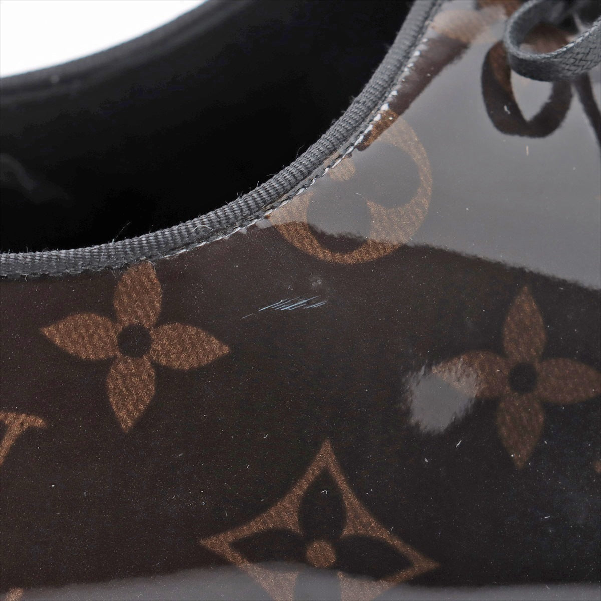 Louis Vuitton LV Vandom Line 18 Years Patentless Dress Shoes 6 1/2 Men Black Brown DI0198 Monogram