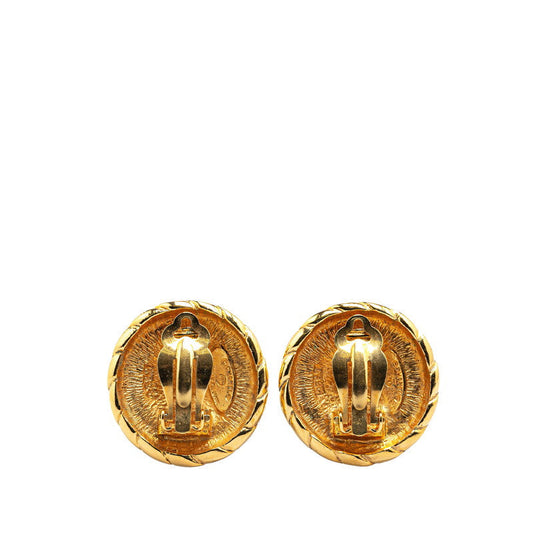 Chanel Vintage Coco Mark Earrings Gold