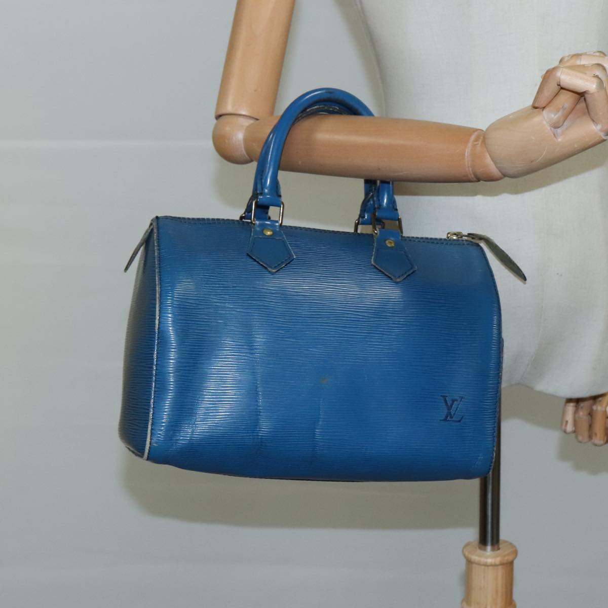 LOUIS VUITTON Epi Speedy 25 Hand Bag Toledo Blue M43015 LV 111061