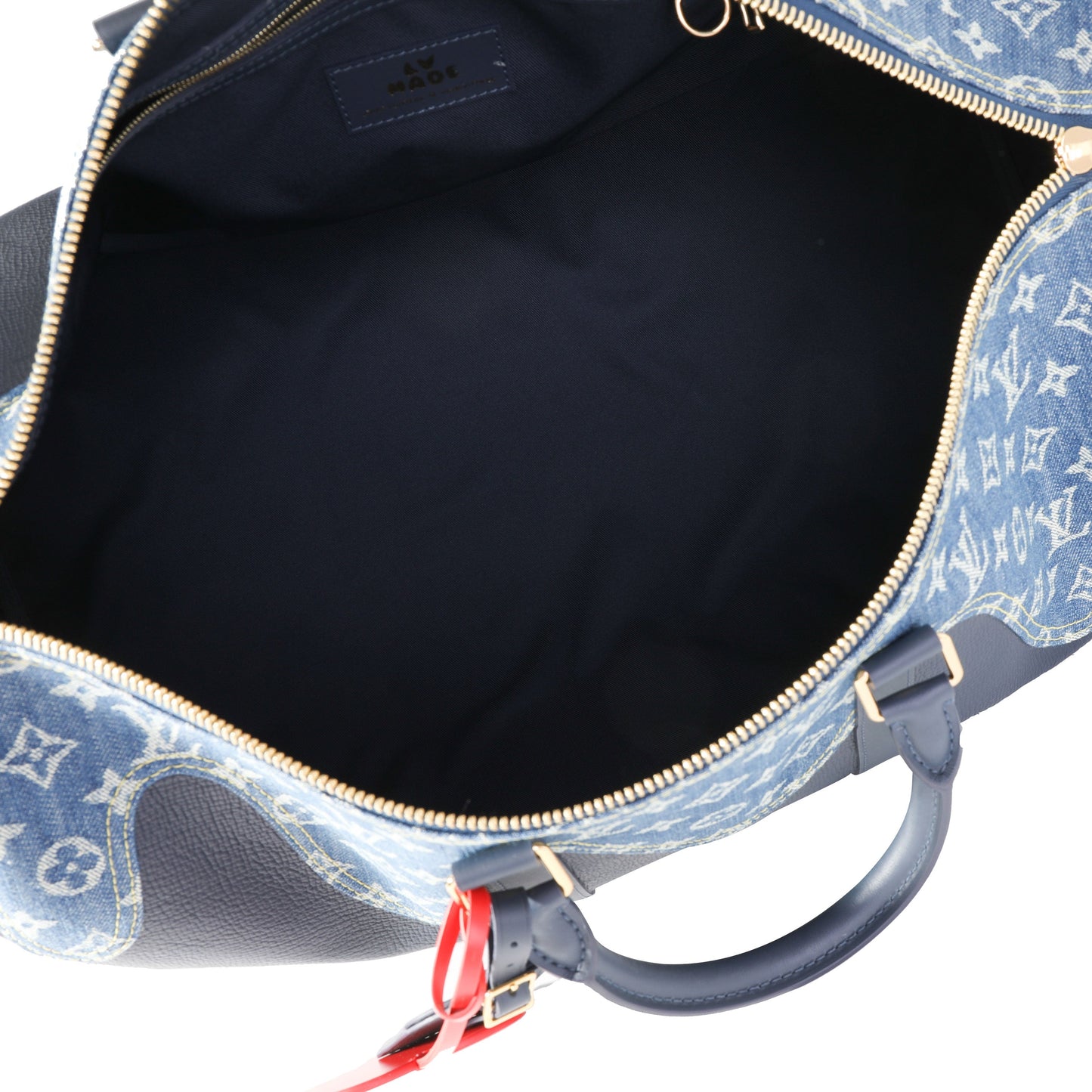 Louis Vuitton Louis Vuitton x NIGO Monogram Denim Drip & Taurillon Keepall Bandoulière 50