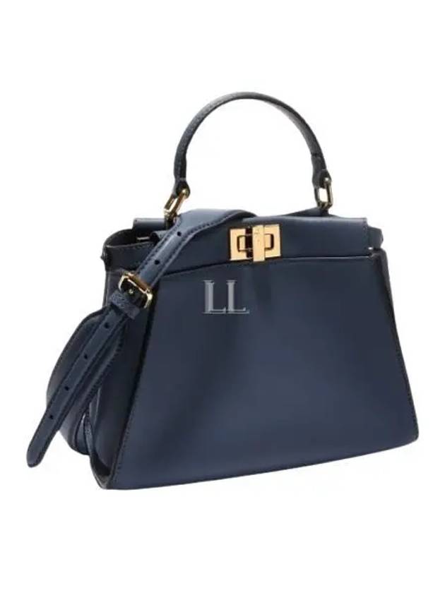 Luxury Fendi Peekaboo Small Leather Tote Bag Blue
