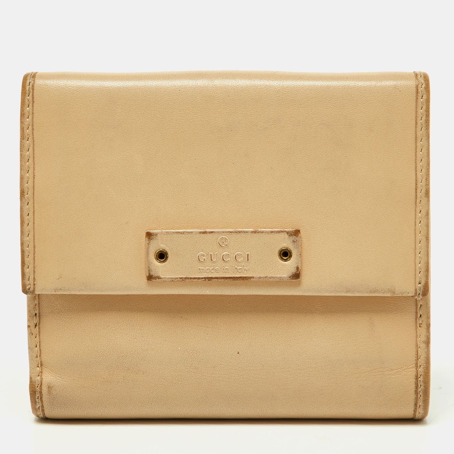 Luxury Gucci Trending 2025 Cream Leather French Wallet