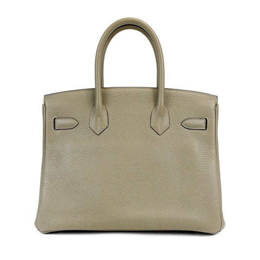 Luxury Hermes 30cm Sage Togo Leather w/ Palladium Hardware