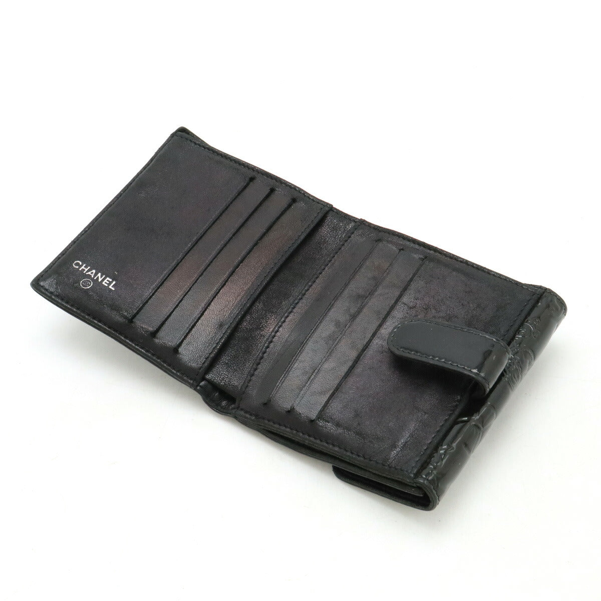 Chanel Patent Leather Icon Charm Wallet A48053