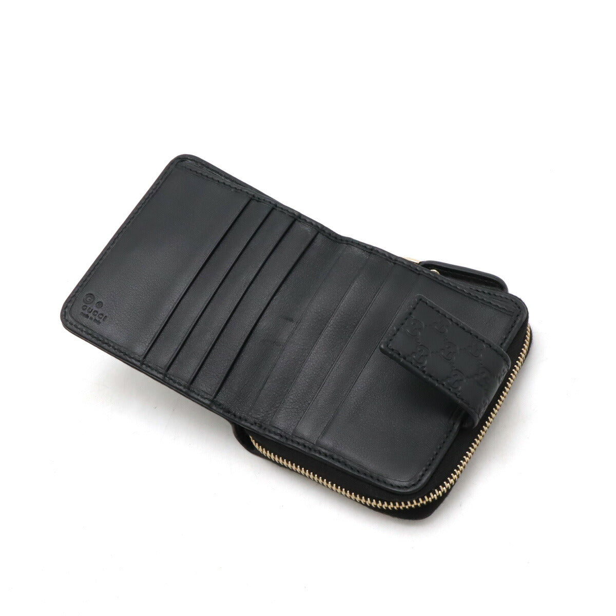 Luxury Gucci Trending 2025 Leather MicroLuxury Gucci Trending 2025ssima Compact Wallet Black