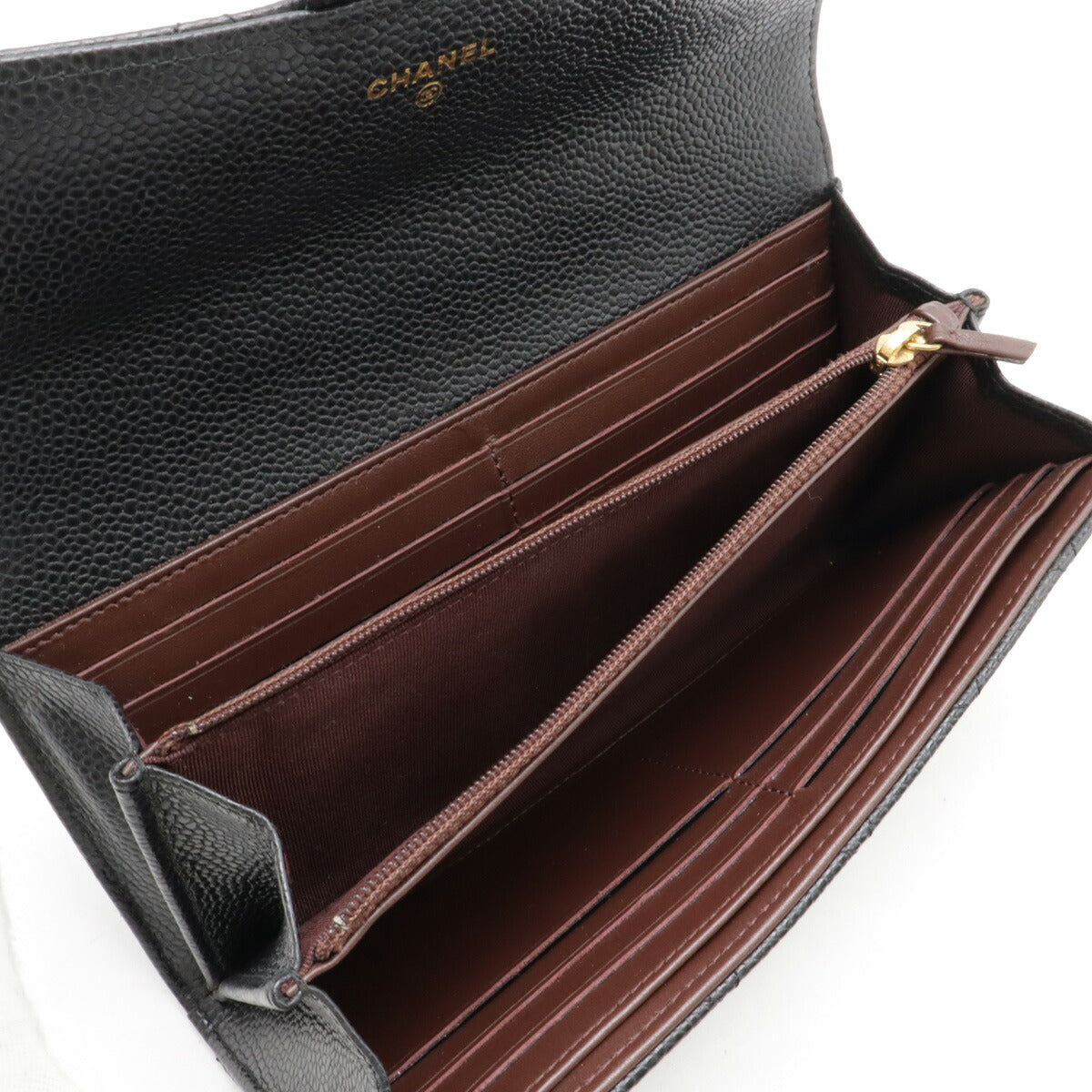 Chanel Caviar Skin Matelasse Long Wallet Black